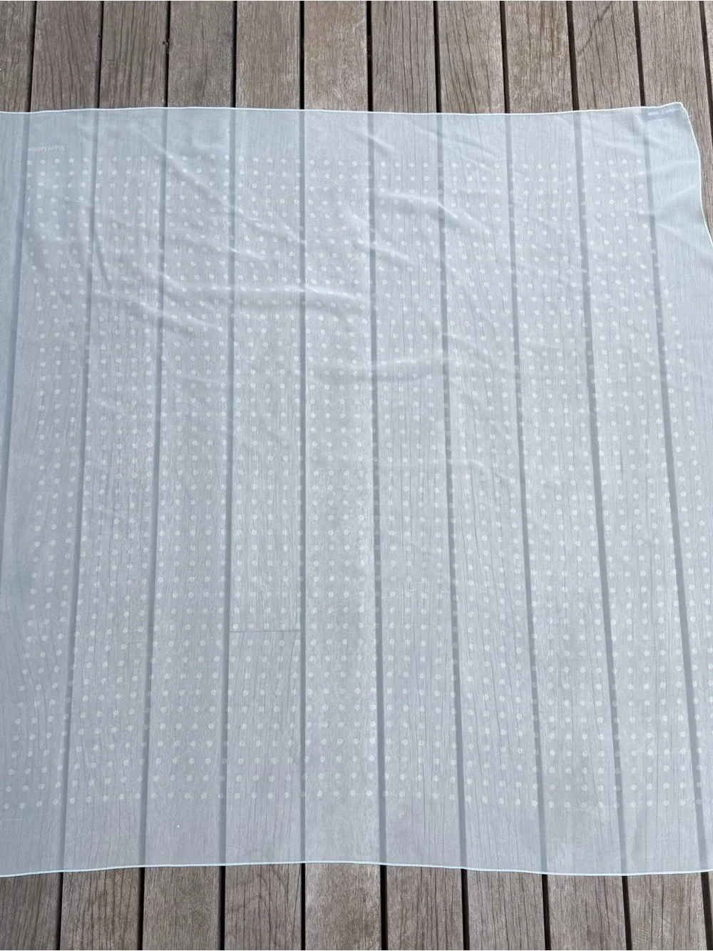 Ralph Lauren Pale Blue Polka Dot Chiffon Scarf